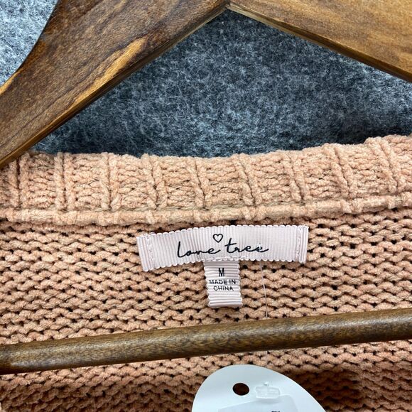 New Love Tree Sweater Pullover Women M Medium Brown Knit Long Sleeve Crew Neck - Picture 3 of 8